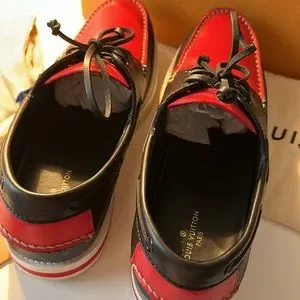 Like new in original box! Louis Vuitton shoes with canvas, red and black colors. Louis Vuitton | Shoes | Like New In Original Box Louis  main image 2